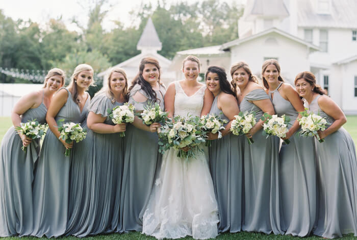 Gorgeous Outdoor Fall Wedding with White and Green Flowers | Kameron + Ben