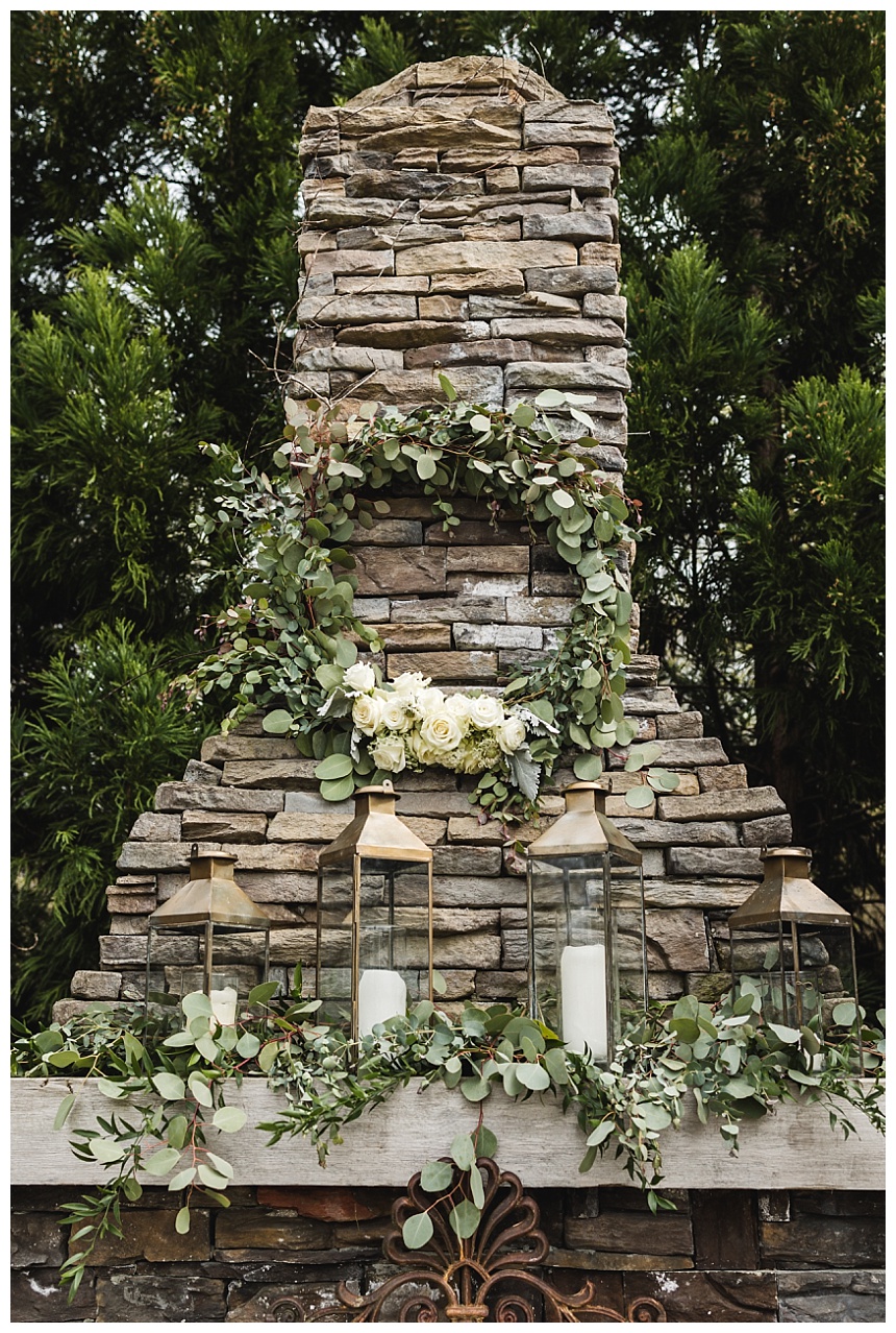 floral wreath with greenery